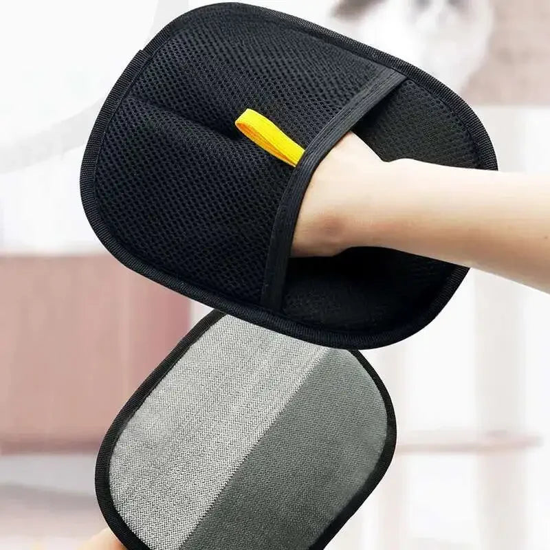 Shedza pet hair remover glove on hand, both sides